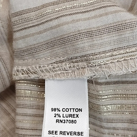 Cato Very Lightweight Cotton, Raw Edge, Tie Front Blouse Shacket Layering Piece - Picture 8 of 10